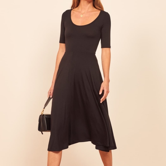 Reformation Lilian Black Midi Dress - Picture 3 of 6